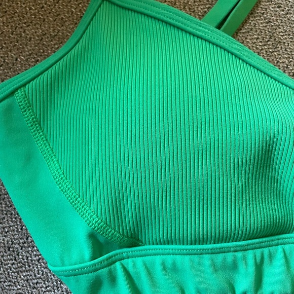 OFFLINE By Aerie Goals Ribbed Strappy Back Sports Bra M Green - Picture 5 of 6